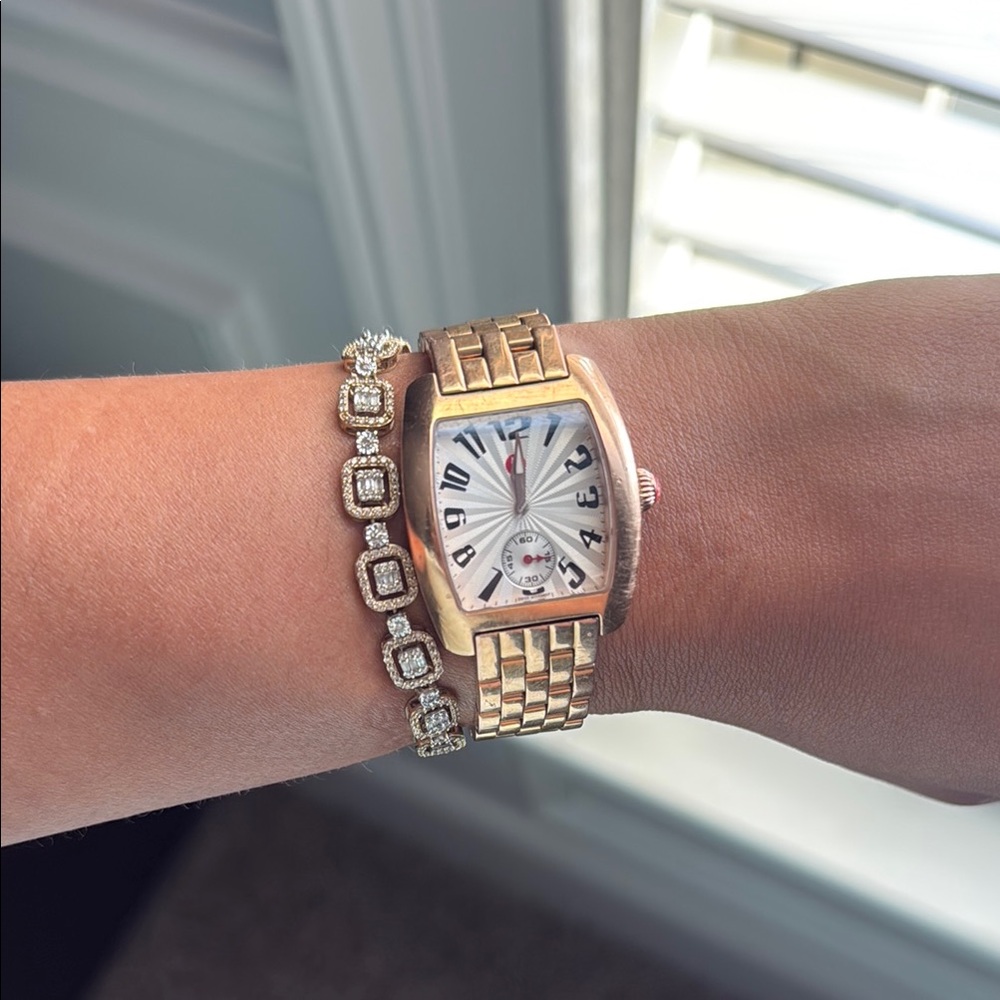 Michele Rose Gold Watch